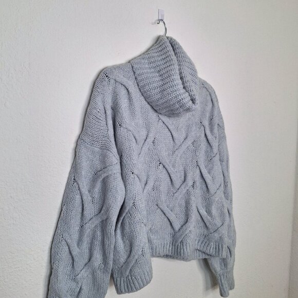 Madewell Cable Turtleneck Sweater Sz S Crop Chunky Preppy Boho Somervell - Picture 4 of 11